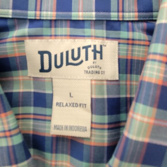 Lot of 2 Duluth Trading Co. Plaid Button Down Cotton Shirts Long & Short Sleeve - Picture 9 of 11